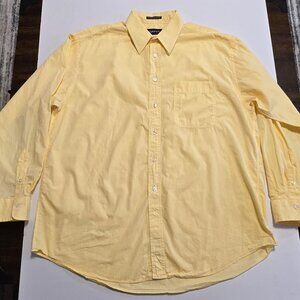 Gant Sunwashed Chambray Long Sleeve Men's 17-35 Yellow Button Down with flaws